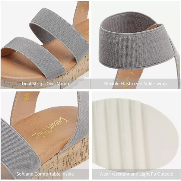imageDREAM PAIRS Womens Elastic Ankle Strap Summer Flat SandalsGrey1