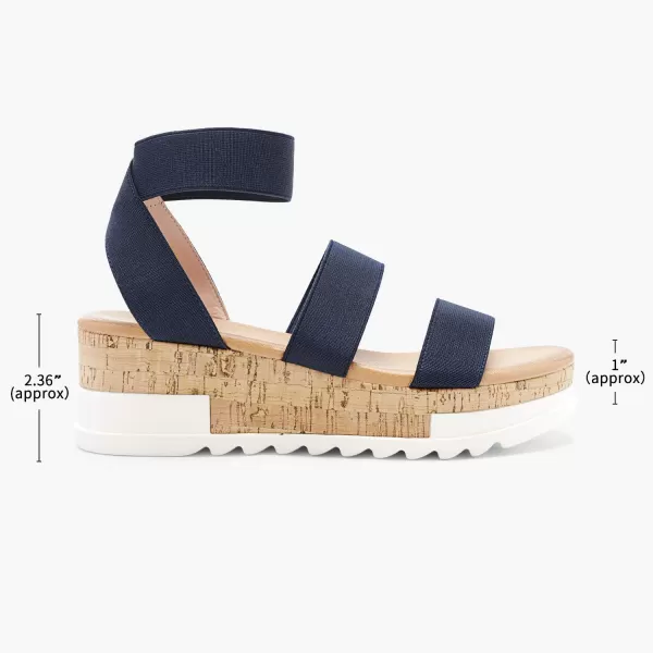 imageDREAM PAIRS Womens Elastic Ankle Strap Summer Flat SandalsNavy1
