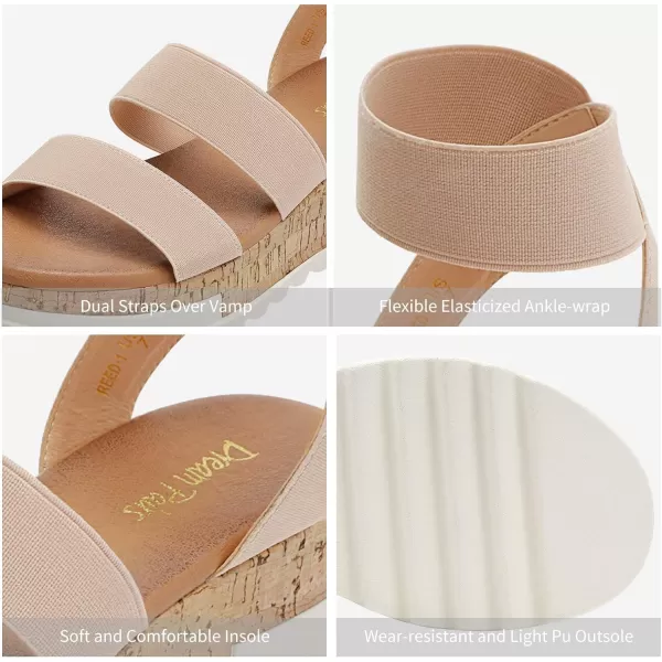 imageDREAM PAIRS Womens Elastic Ankle Strap Summer Flat SandalsNude1