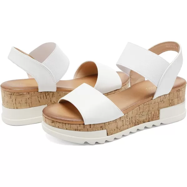 imageDREAM PAIRS Womens Elastic Ankle Strap Summer Flat SandalsWhite2