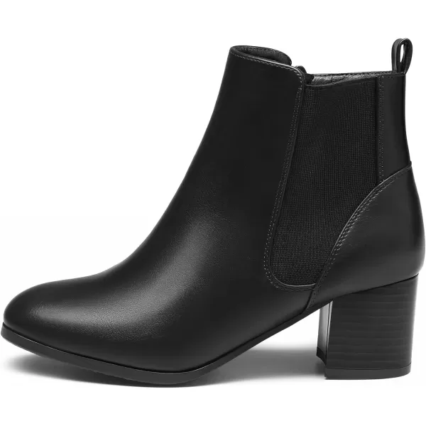 imageDREAM PAIRS Womens Elastic Gore Chelsea Boots Chunky Block Heel Ankle BootieBlackPu