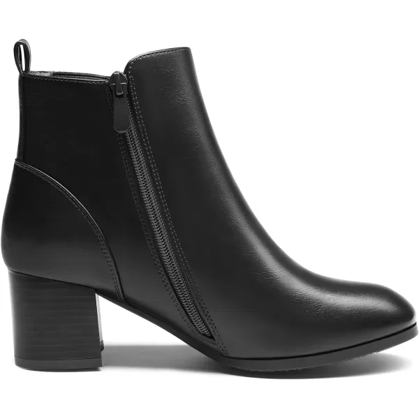 imageDREAM PAIRS Womens Elastic Gore Chelsea Boots Chunky Block Heel Ankle BootieBlackPu