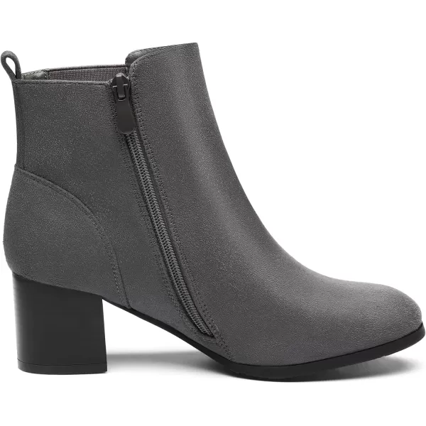 imageDREAM PAIRS Womens Elastic Gore Chelsea Boots Chunky Block Heel Ankle BootieGrey