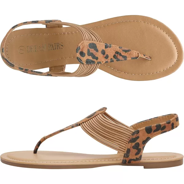 imageDREAM PAIRS Womens Elastic Strappy String Thong Ankle Strap Summer Gladiator SandalsNewLeopard