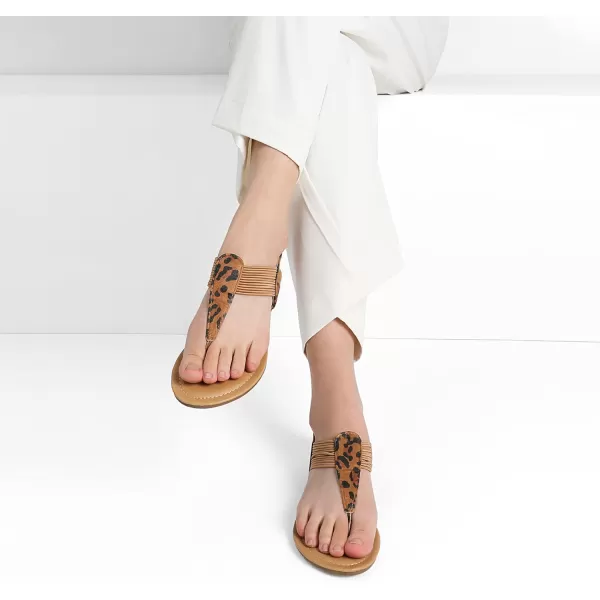 imageDREAM PAIRS Womens Elastic Strappy String Thong Ankle Strap Summer Gladiator SandalsNewLeopard