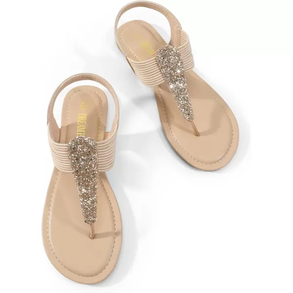 imageDREAM PAIRS Womens Elastic Strappy String Thong Ankle Strap Summer Gladiator SandalsNude