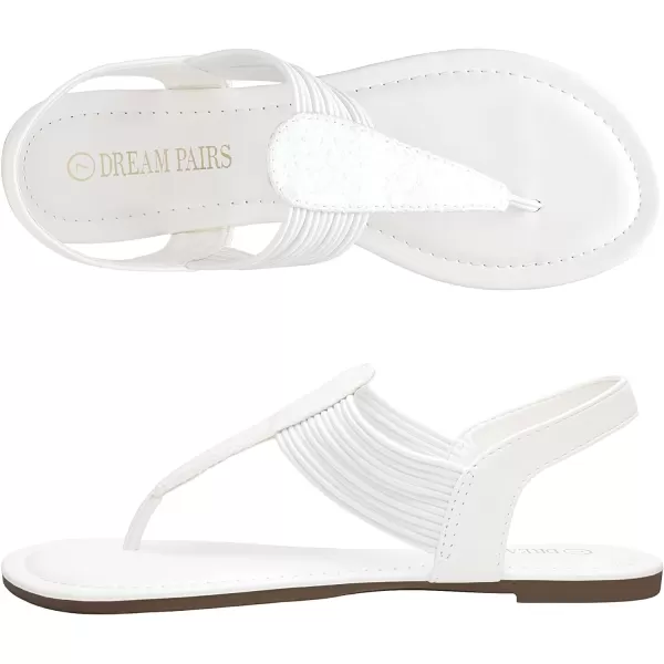 imageDREAM PAIRS Womens Elastic Strappy String Thong Ankle Strap Summer Gladiator SandalsWhiteGlitter