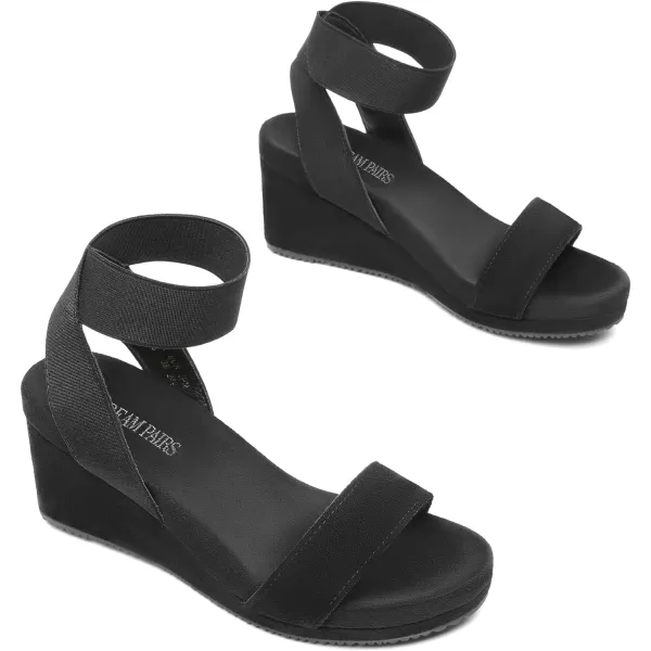 imageDREAM PAIRS Womens Elastica Ankle Strap Open Toe Platform Wedge SandalsBlack5