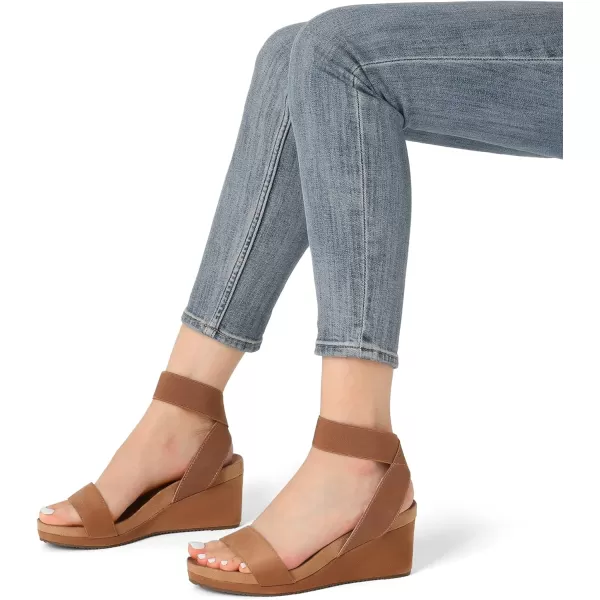 imageDREAM PAIRS Womens Elastica Ankle Strap Open Toe Platform Wedge SandalsCamel5