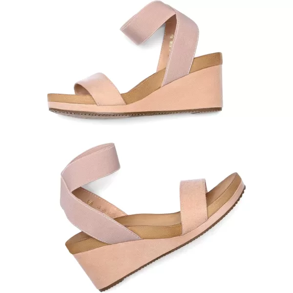 imageDREAM PAIRS Womens Elastica Ankle Strap Open Toe Platform Wedge SandalsNude5