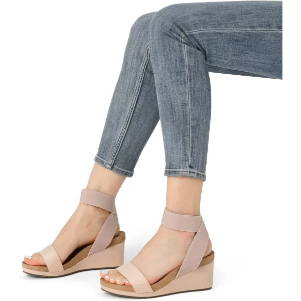 imageDREAM PAIRS Womens Elastica Ankle Strap Open Toe Platform Wedge SandalsNude5