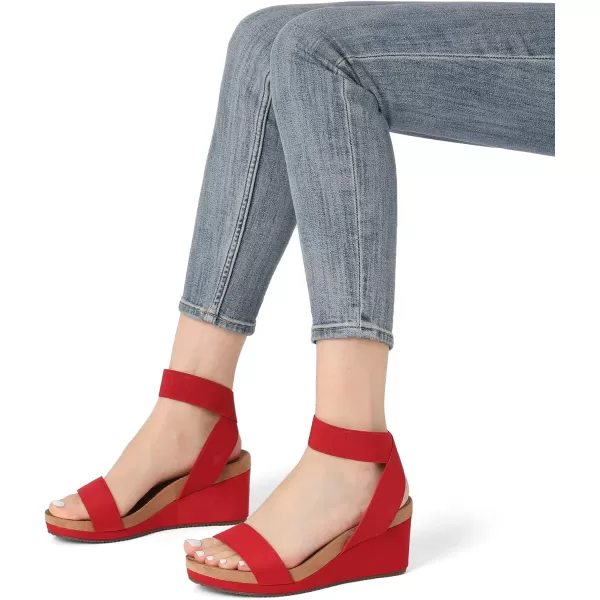 imageDREAM PAIRS Womens Elastica Ankle Strap Open Toe Platform Wedge SandalsRed5