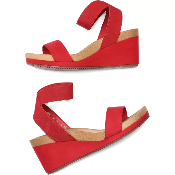 imageDREAM PAIRS Womens Elastica Ankle Strap Open Toe Platform Wedge SandalsRed5