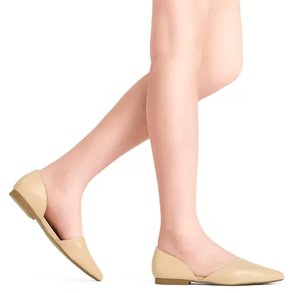 imageDREAM PAIRS Womens Elegant Dressy Flats Shoes Pointed Toe Casual Comfort Slip on Walking Flats for WomenNude