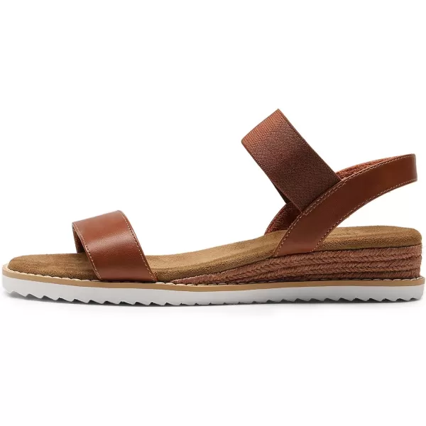 imageDREAM PAIRS Womens Espadrilles Ankle Stretch Elastic Strap Open Toe Wedges Flats SandalsBrown