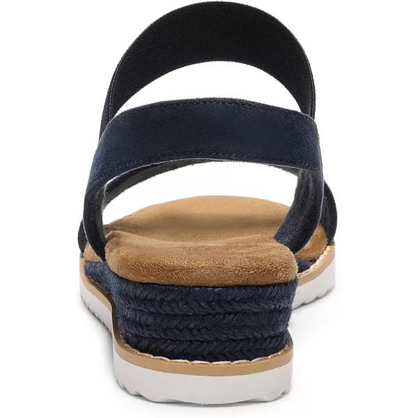 imageDREAM PAIRS Womens Espadrilles Ankle Stretch Elastic Strap Open Toe Wedges Flats SandalsNavy Suede