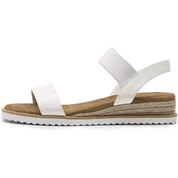 imageDREAM PAIRS Womens Espadrilles Ankle Stretch Elastic Strap Open Toe Wedges Flats SandalsWhite