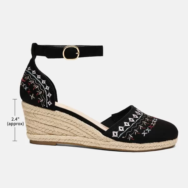 imageDREAM PAIRS Womens Espadrilles Closed Toe Ankle Strap Dressy Platform Wedge SandalsBlack