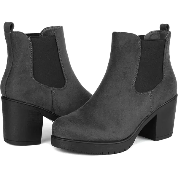 imageDREAM PAIRS Womens FRE High Heel Chelsea Style Ankle BootieGrey