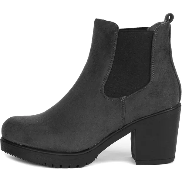 imageDREAM PAIRS Womens FRE High Heel Chelsea Style Ankle BootieGrey