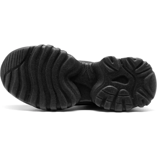 imageDREAM PAIRS Womens Fashion Chunky Sneakers Slip on Dad Shoes Comfortable Platform Sneakers for WomenAll Black