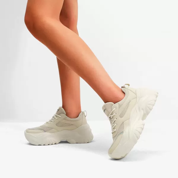 imageDREAM PAIRS Womens Fashion Chunky Sneakers Slip on Dad Shoes Comfortable Platform Sneakers for WomenWhite