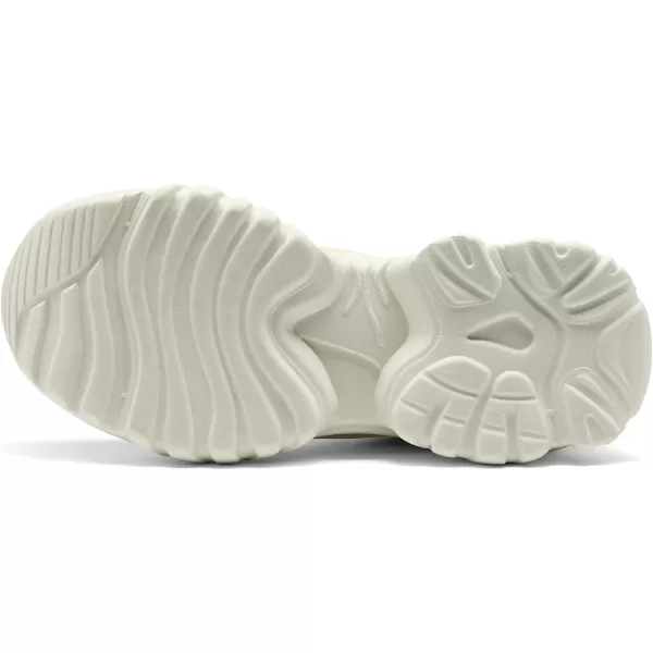 imageDREAM PAIRS Womens Fashion Chunky Sneakers Slip on Dad Shoes Comfortable Platform Sneakers for WomenWhite