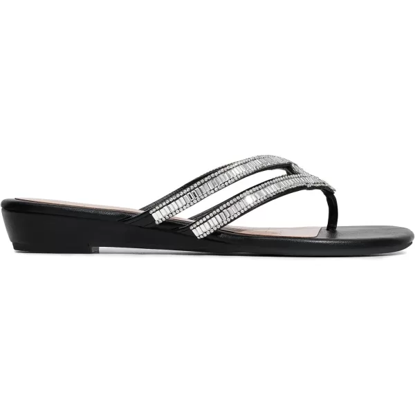 imageDREAM PAIRS Womens Fashion Rhinestones Design Slides SandalsBlack01