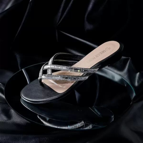 imageDREAM PAIRS Womens Fashion Rhinestones Design Slides SandalsBlack01