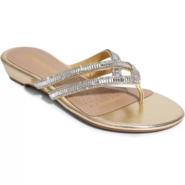 imageDREAM PAIRS Womens Fashion Rhinestones Design Slides SandalsGold01