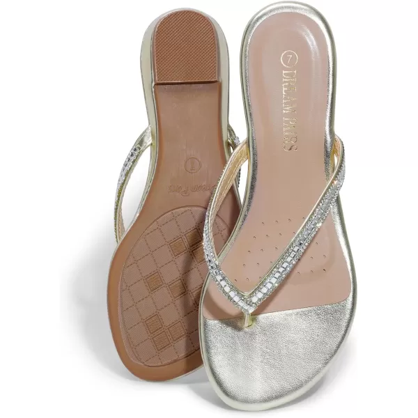 imageDREAM PAIRS Womens Fashion Rhinestones Design Slides SandalsGold03
