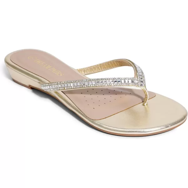 imageDREAM PAIRS Womens Fashion Rhinestones Design Slides SandalsGold03