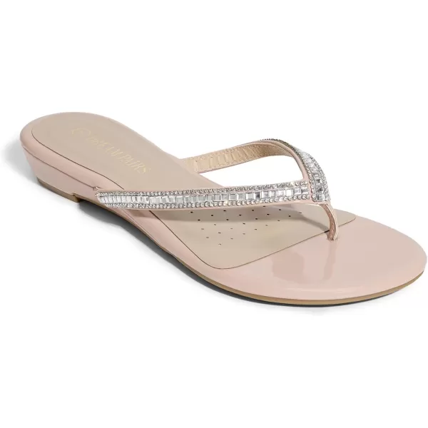 imageDREAM PAIRS Womens Fashion Rhinestones Design Slides SandalsNude03