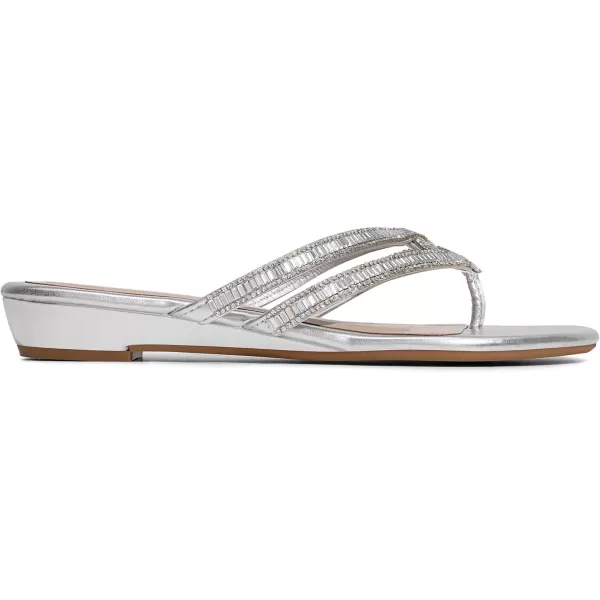 imageDREAM PAIRS Womens Fashion Rhinestones Design Slides SandalsSilver01