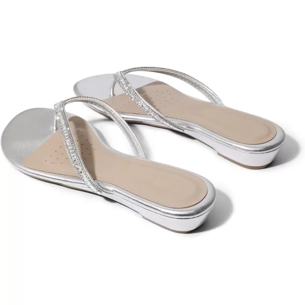 imageDREAM PAIRS Womens Fashion Rhinestones Design Slides SandalsSilver03
