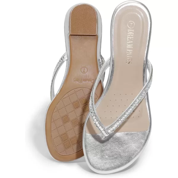 imageDREAM PAIRS Womens Fashion Rhinestones Design Slides SandalsSilver03