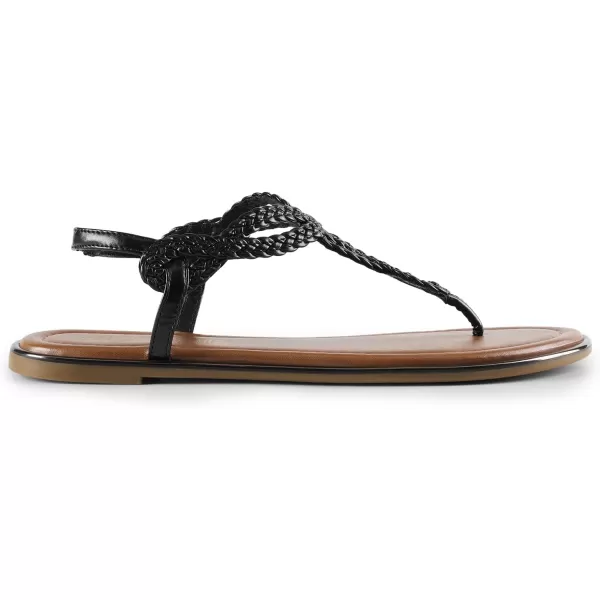 imageDREAM PAIRS Womens Fashion Sandals Dressy Summer Bohemian TStrap Comfortable Summer Flats SandalsBlack