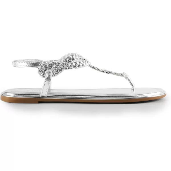 imageDREAM PAIRS Womens Fashion Sandals Dressy Summer Bohemian TStrap Comfortable Summer Flats SandalsSilver