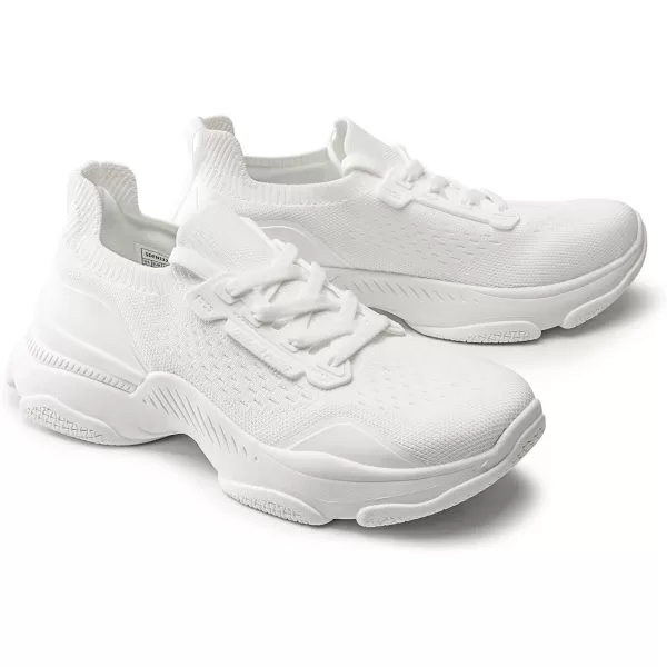 imageDREAM PAIRS Womens Fashion Sneakers Lightweight Arch Support Walking Shoes Slip Resistant Beathable Knitted Workout Sport Work Casual Tennis Platform Chunky ShoesWhite02
