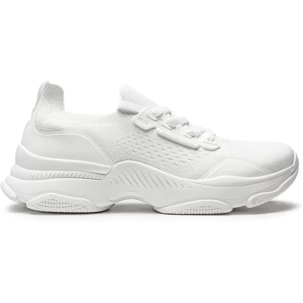 imageDREAM PAIRS Womens Fashion Sneakers Lightweight Arch Support Walking Shoes Slip Resistant Beathable Knitted Workout Sport Work Casual Tennis Platform Chunky ShoesWhite02