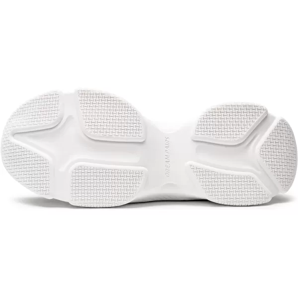 imageDREAM PAIRS Womens Fashion Sneakers Lightweight Arch Support Walking Shoes Slip Resistant Beathable Knitted Workout Sport Work Casual Tennis Platform Chunky ShoesWhite02