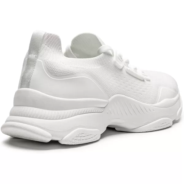 imageDREAM PAIRS Womens Fashion Sneakers Lightweight Arch Support Walking Shoes Slip Resistant Beathable Knitted Workout Sport Work Casual Tennis Platform Chunky ShoesWhite02