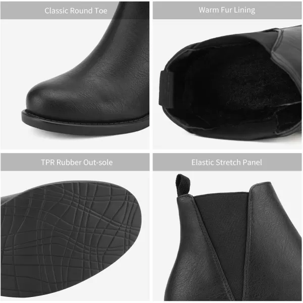 imageDREAM PAIRS Womens Fashion Winter Ankle BootsBlackPu