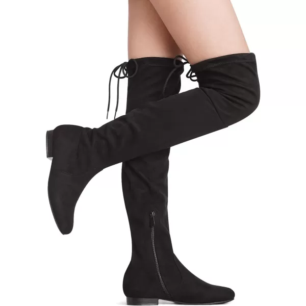 imageDREAM PAIRS Womens Faux Suede Over The Knee Thigh High Flat BootsBlackp