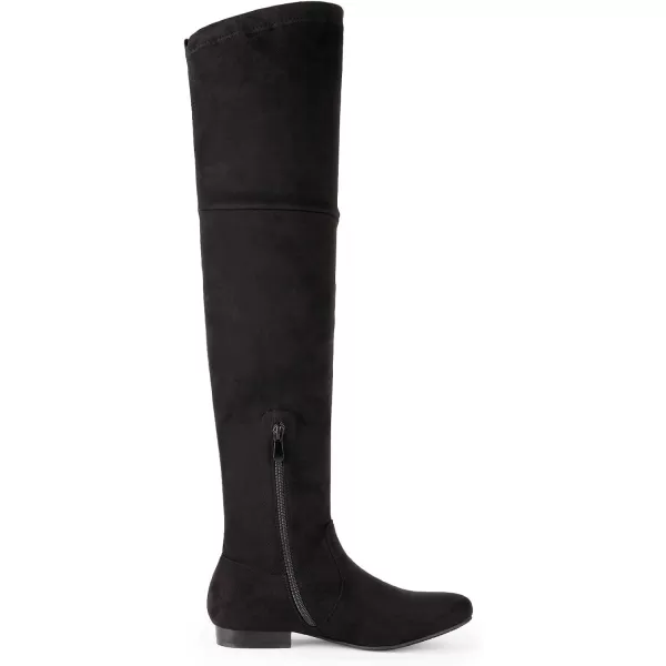 imageDREAM PAIRS Womens Faux Suede Over The Knee Thigh High Flat BootsBlackp