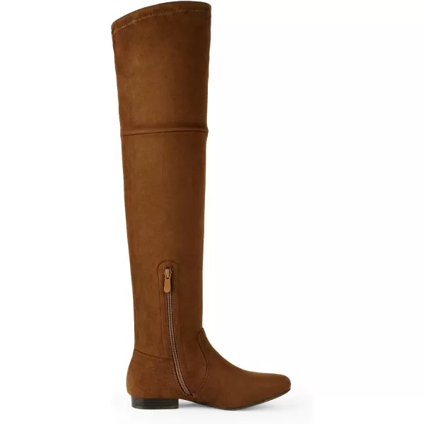 imageDREAM PAIRS Womens Faux Suede Over The Knee Thigh High Flat BootsCamelpauline