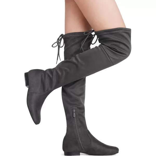 imageDREAM PAIRS Womens Faux Suede Over The Knee Thigh High Flat BootsGreypauline