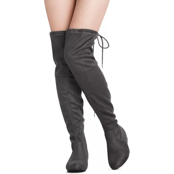 imageDREAM PAIRS Womens Faux Suede Over The Knee Thigh High Flat BootsGreypauline