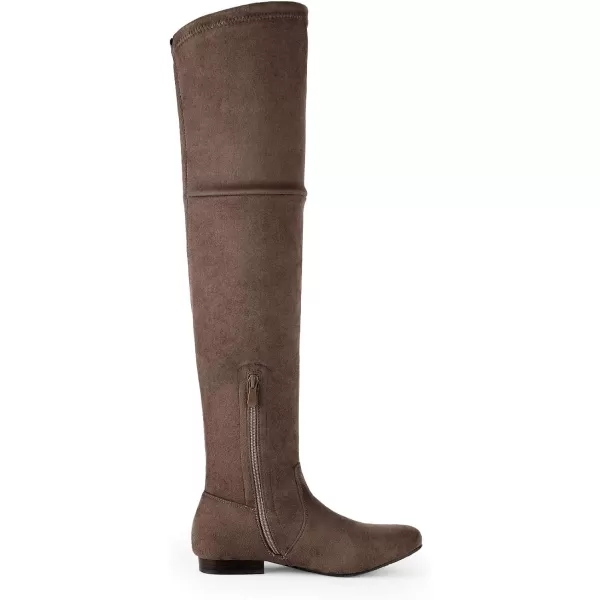 imageDREAM PAIRS Womens Faux Suede Over The Knee Thigh High Flat BootsKhakip