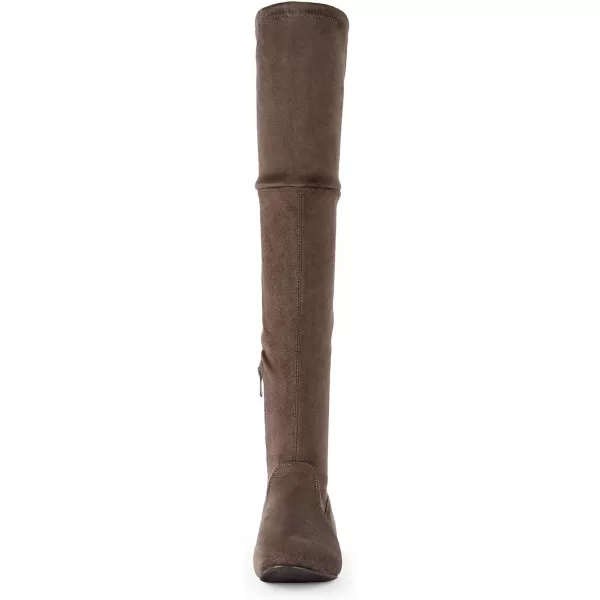 imageDREAM PAIRS Womens Faux Suede Over The Knee Thigh High Flat BootsKhakip